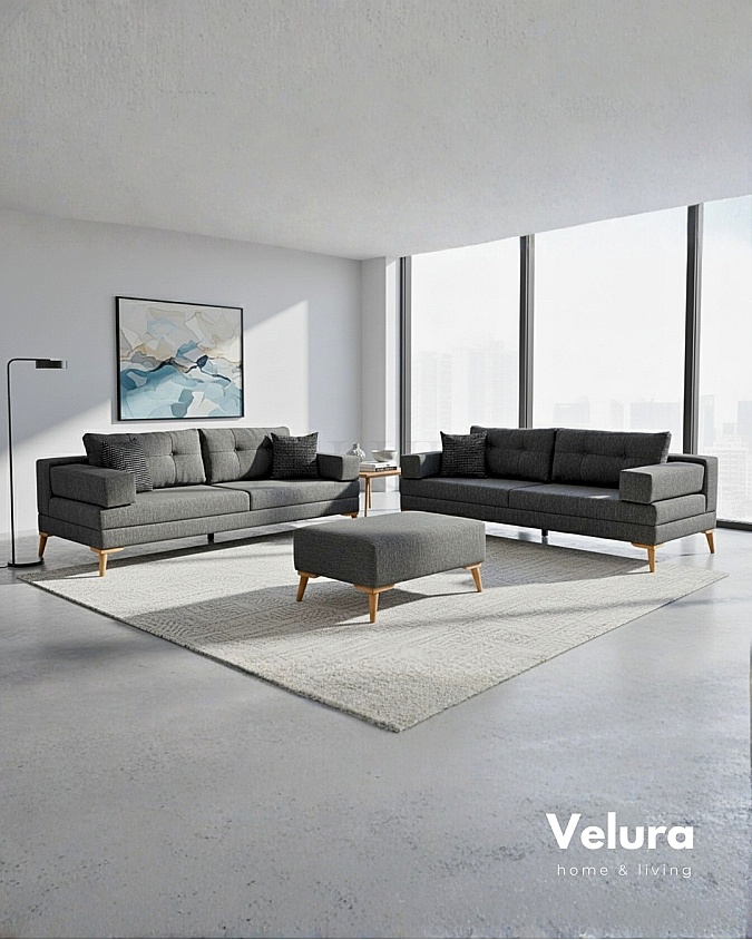 Zeri Antrasit  Puzzle Modüler Köşe Koltuk Takımı