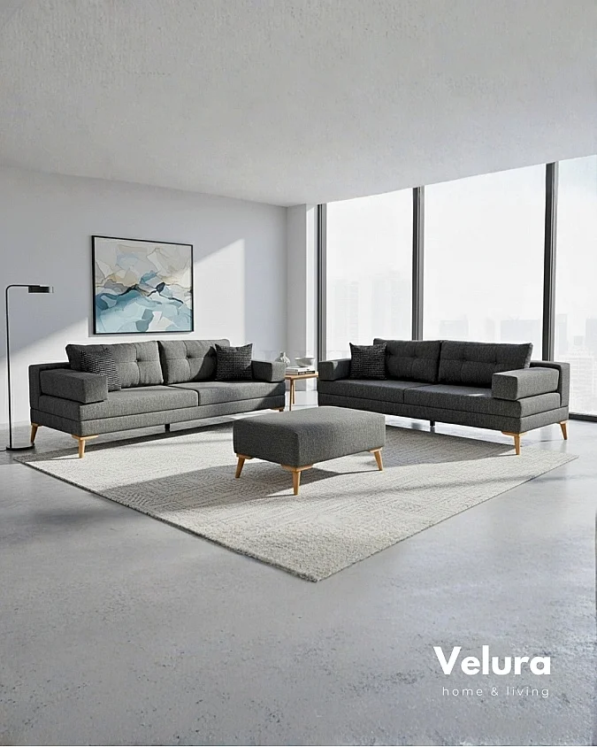 Zeri Puzzle Modüler Antrasit Köşe Koltuk Takımı | Velura Home