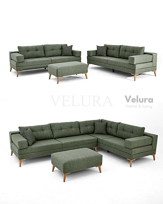 Zeri Yeşil Puzzle Modüler Köşe Koltuk Takımı