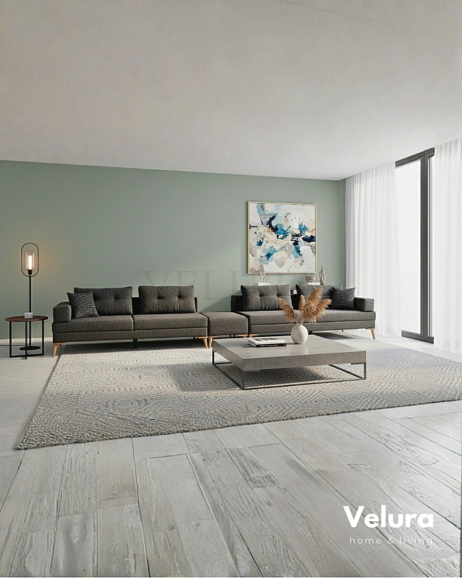 Zeri Antrasit  Puzzle Modüler Köşe Koltuk Takımı