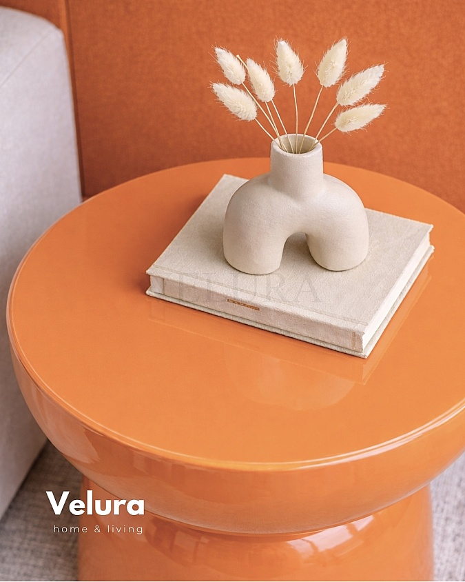 Turuncu renk Fargo mantar form yan sehpa 45x45x60