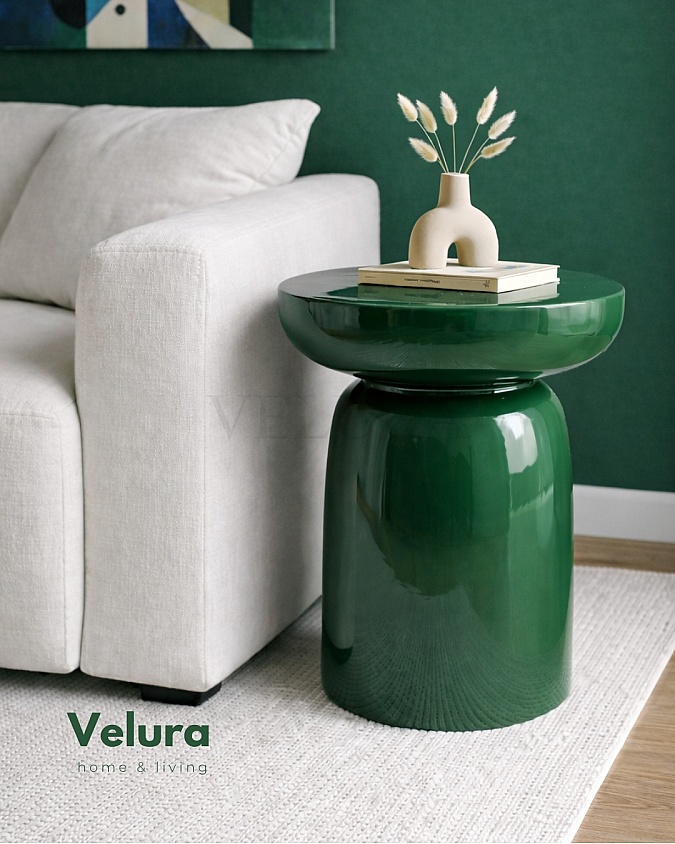 Yeşil renk Fargo mantar form yan sehpa 45x45x60