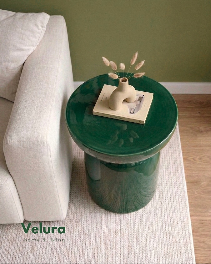 Yeşil renk Fargo mantar form yan sehpa 45x45x60