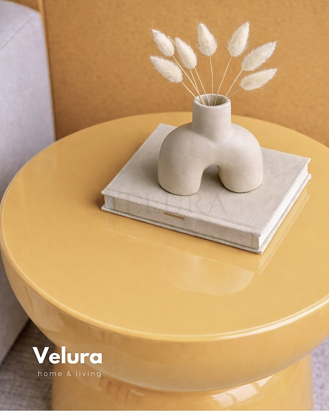 Koltuk yanı sarı Fargo mantar yan sehpa 45x45