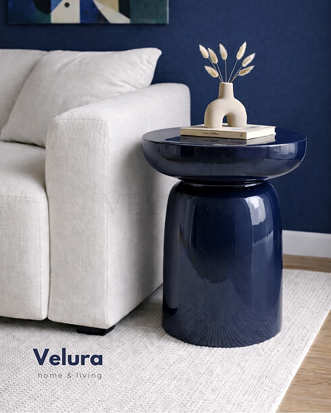 Lacivert renk Fargo mantar form yan sehpa 45x45x60