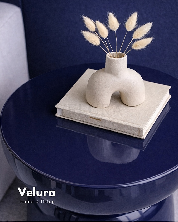 Lacivert renk Fargo mantar form yan sehpa 45x45x60