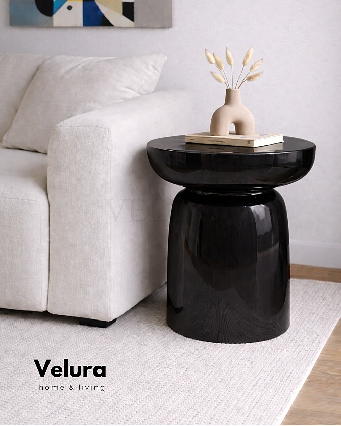 Siyah renk Fargo mantar form yan sehpa 45x45x60