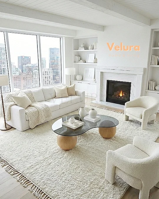 Küre Orta Sehpa - Açık Ceviz - Fasulye - Füme Cam