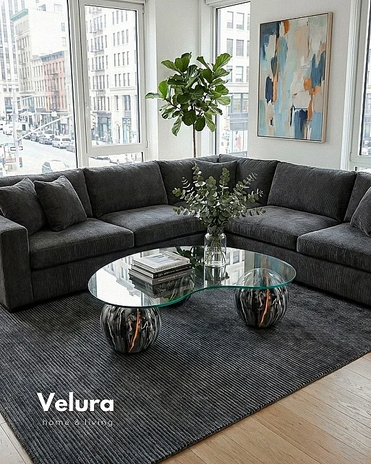 Küre Orta Sehpa - Dune - Şeffaf Cam