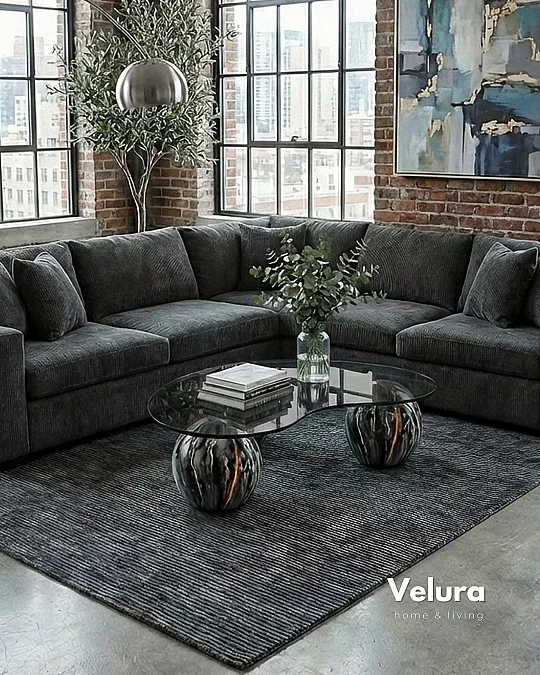 Küre Orta Sehpa - Dune - Fasulye - Füme Cam