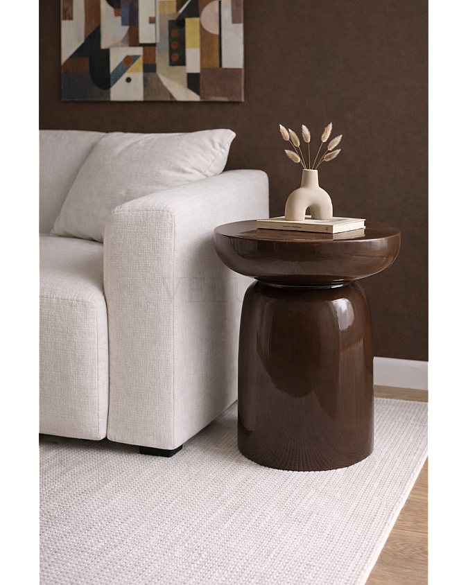 Fargo Mantar Yan Sehpa koyu ceviz fiber 45x45x60 cm