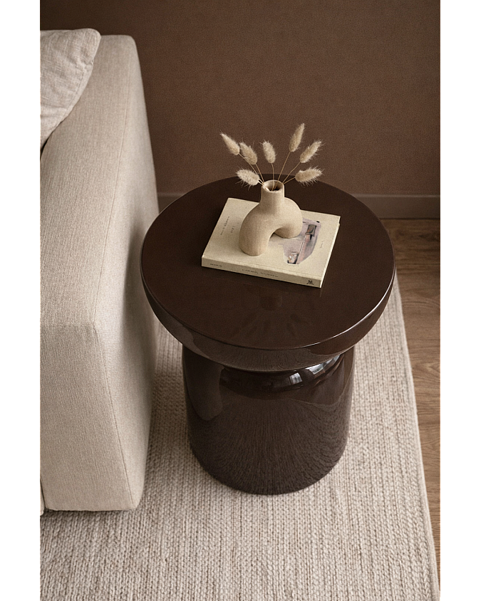 Fargo Mantar Yan Sehpa koyu ceviz fiber 45x45x60 cm