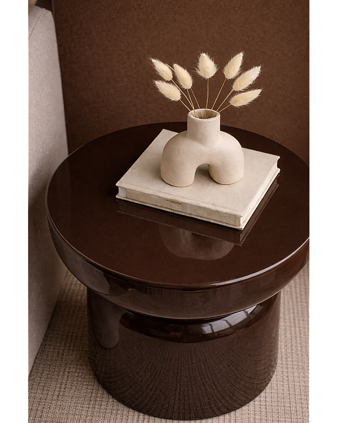 Fargo Mantar Yan Sehpa koyu ceviz fiber 45x45x60 cm