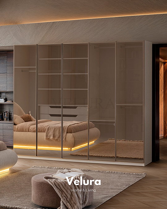 Marcel 5 Kapılı Dolap - 5 Reflekte Cam