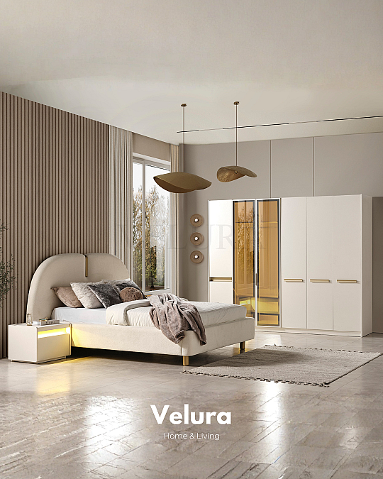 Bern Yatak Odası Takımı -  6 Kapaklı Dolap (Reflektif)