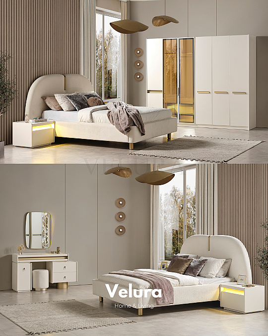 Bern Yatak Odası Takımı -  6 Kapaklı Dolap (Reflektif)