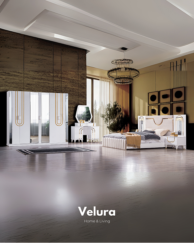 Sole karyola krem modern 213 cm genişlik 300 cm derinlik 106 cm yükseklik