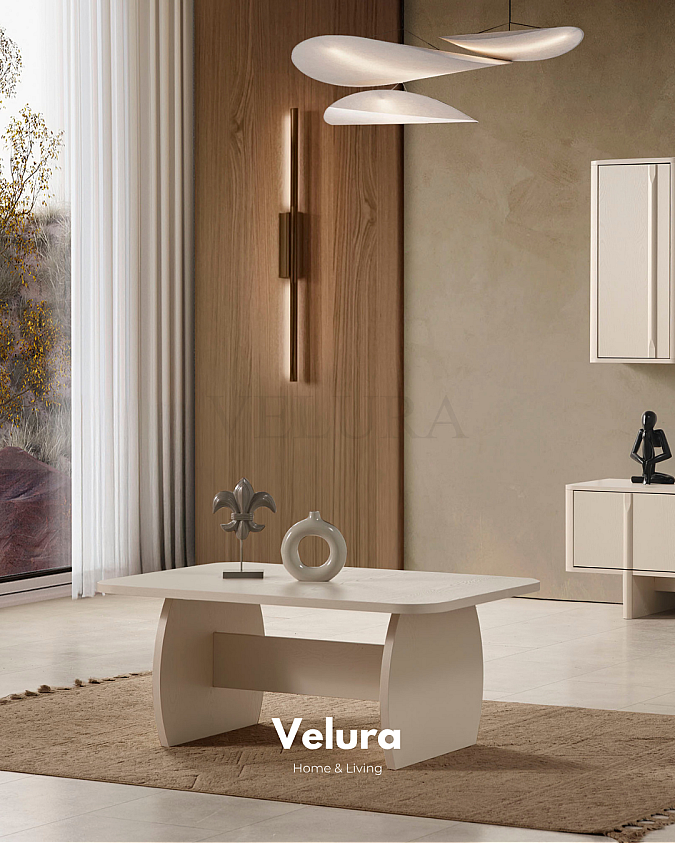 Eylül Orta Sehpa Krem modern salon sehpası