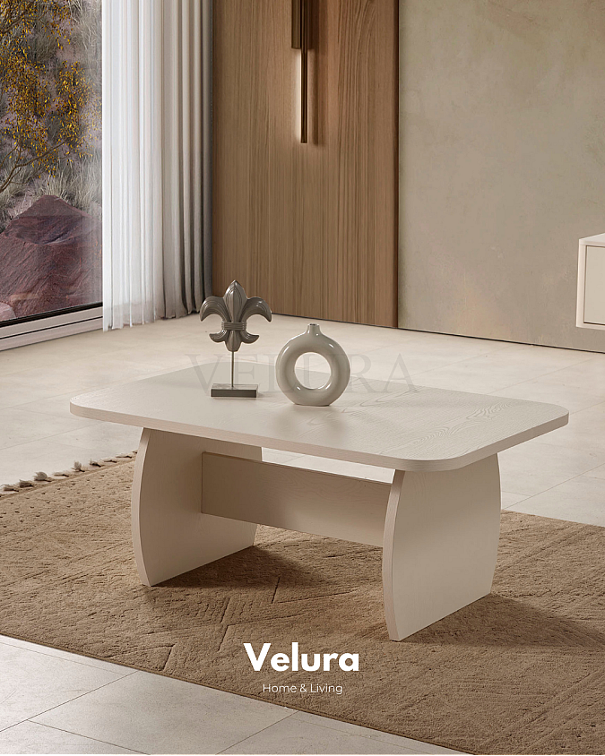 Eylül Orta Sehpa Krem modern salon sehpası