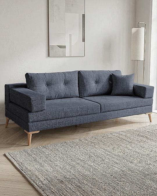 Zeri Lacivert Puzzle Modüler Köşe Koltuk Takımı