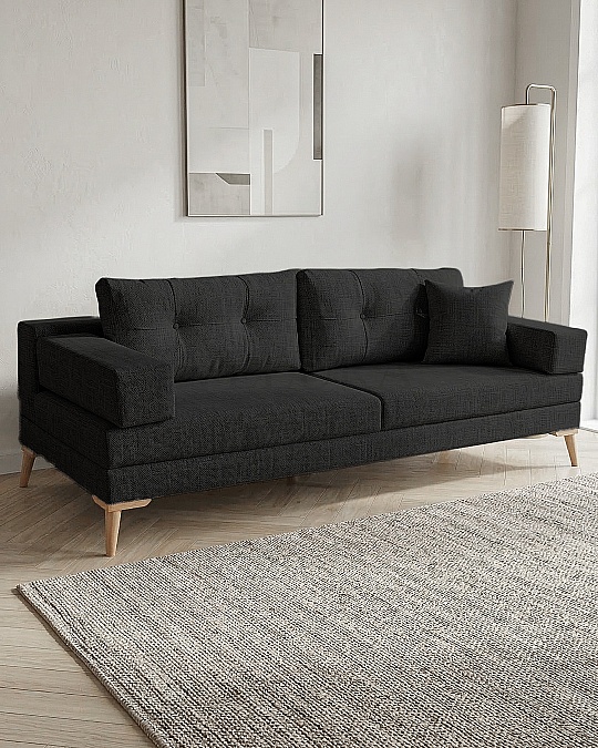 Zeri Siyah Puzzle Modüler Köşe Koltuk Takımı