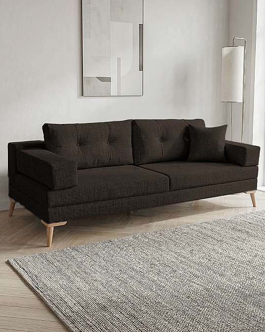 Zeri Koyu Kahve Puzzle Modüler Köşe Koltuk Takımı