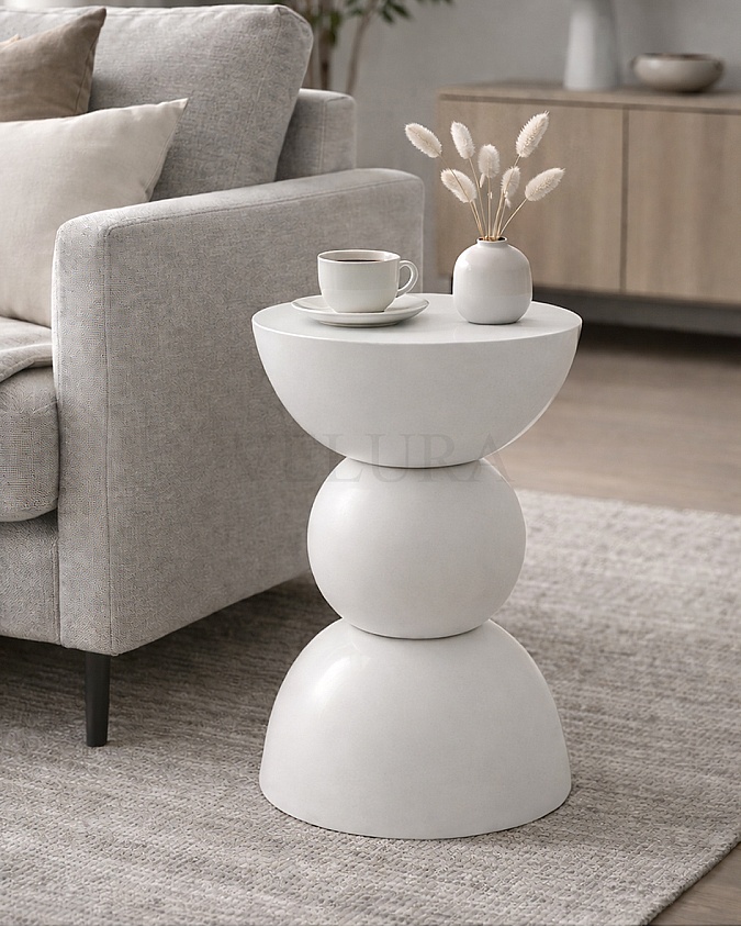 Maco Yan Sehpa beyaz ahşap modern yan sehpa 30x30x60