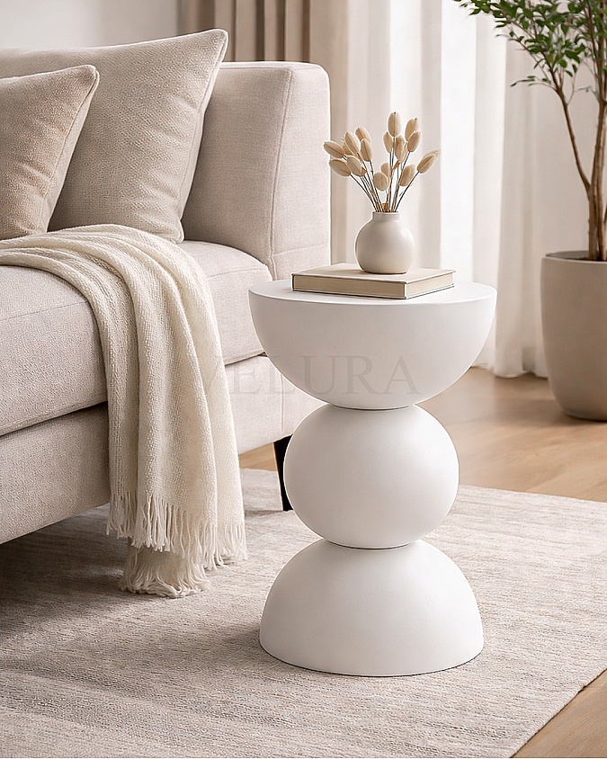 Maco Yan Sehpa beyaz ahşap modern yan sehpa 30x30x60