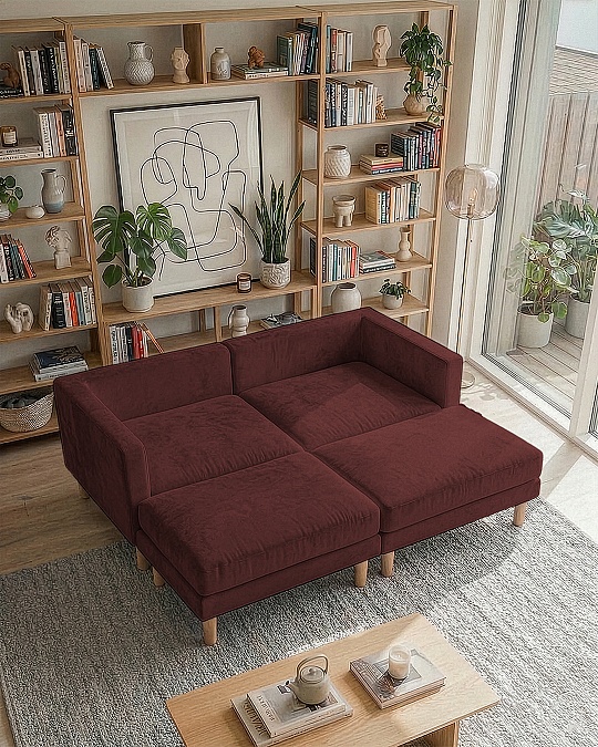 Armin Köşe Takımı - Kadife - Bordo Armin Köşe Takımı - Kadife - Bordo