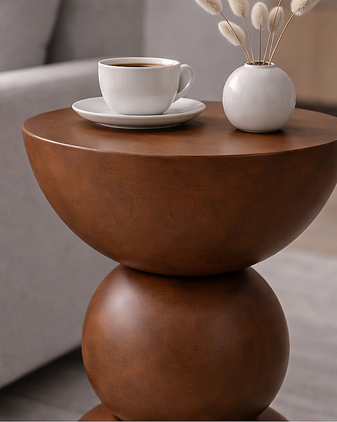 Maco Yan Sehpa ceviz ahşap modern yan sehpa 30x30x60