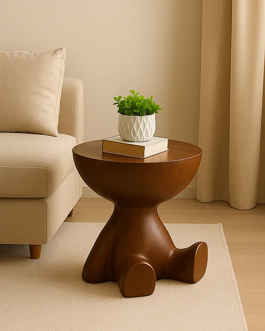 Ayıcık & Teddy Ceviz Yan Sehpa