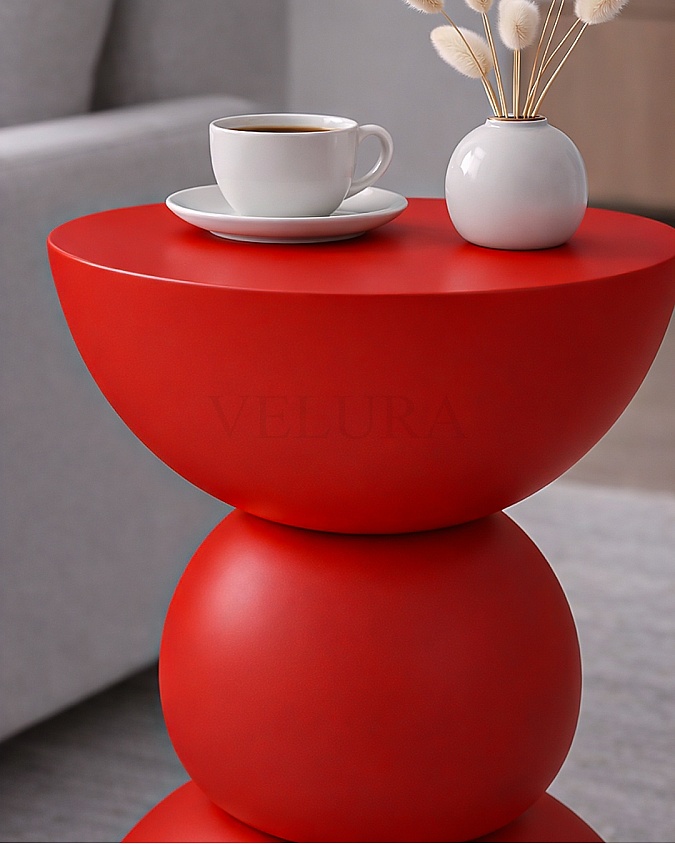 Maco Yan Sehpa kırmızı ahşap modern yan sehpa 30x30x60