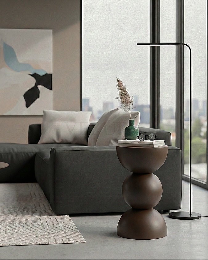 Maco Yan Sehpa koyu ceviz ahşap modern yan sehpa 30x30x60