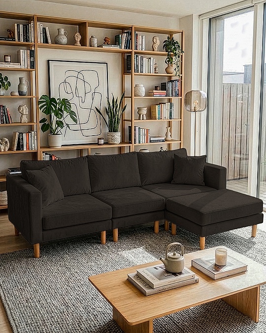 Armin Köşe Takımı - Kadife - Koyu Kahve