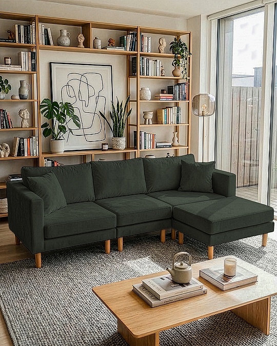 Armin Köşe Takımı - Kadife - Koyu Yeşil