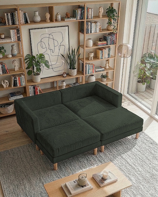 Armin Köşe Takımı - Kadife - Koyu Yeşil Armin Köşe Takımı - Kadife - Koyu Yeşil