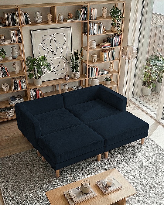 Armin Köşe Takımı - Kadife - Lacivert Armin Köşe Takımı - Kadife - Lacivert