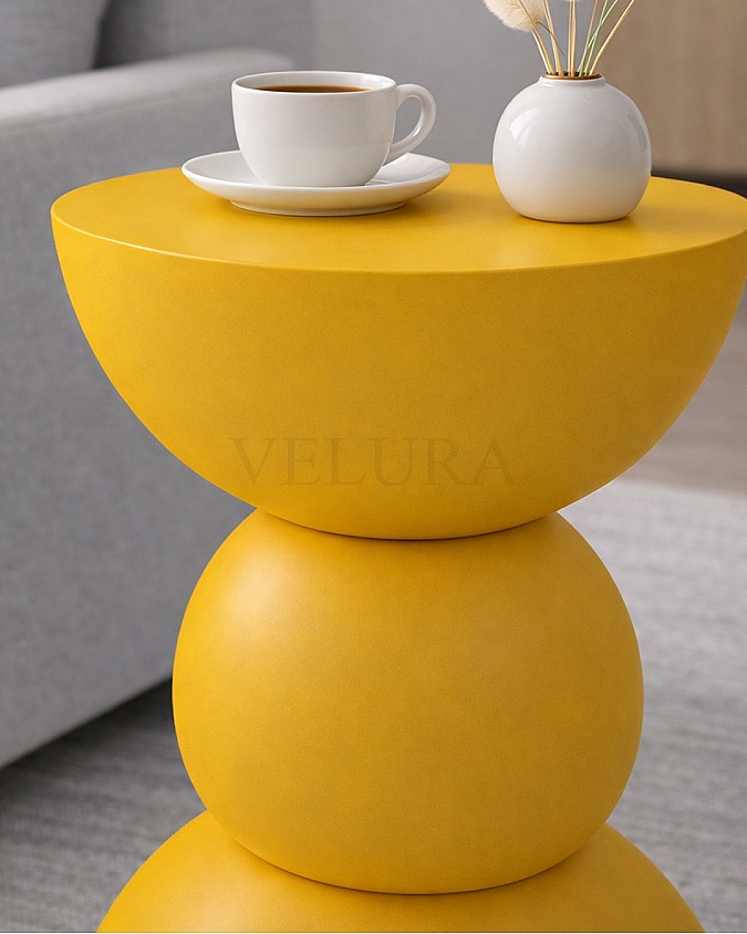 Maco Yan Sehpa sarı ahşap modern yan sehpa 30x30x60