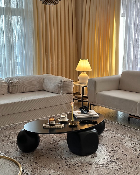 Zaro Düz Siyah Sehpa - Siyah Fasülye Mdf