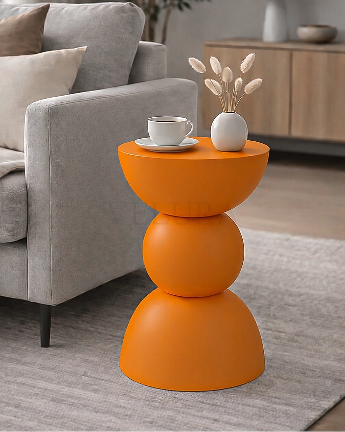 Maco Yan Sehpa turuncu ahşap modern yan sehpa 30x30x60