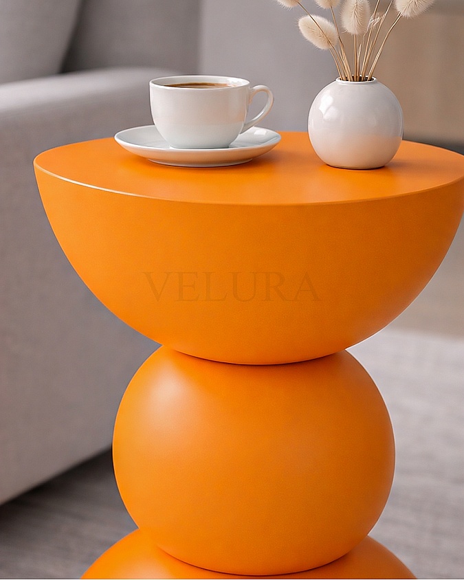 Maco Yan Sehpa turuncu ahşap modern yan sehpa 30x30x60