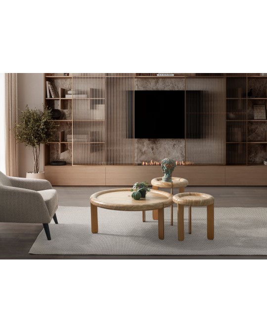 Roma Traverten Desen Zigon Orta Sehpa