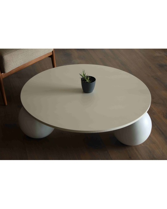 Küre Ahşap Orta Sehpa - B.Yuvarlak & Beyaz Küre Ahşap Orta Sehpa - B.Yuvarlak & Beyaz