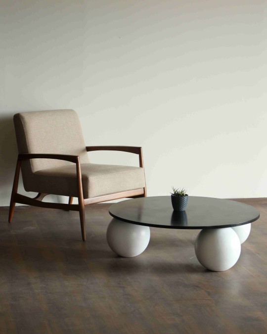 Küre Ahşap Orta Sehpa - S.Yuvarlak & Beyaz