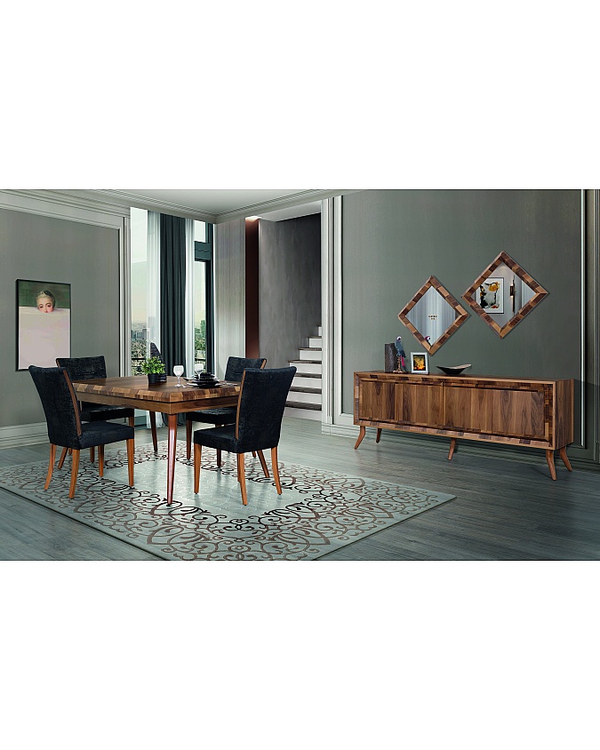 Marif ceviz desenli yemek odası konsolu