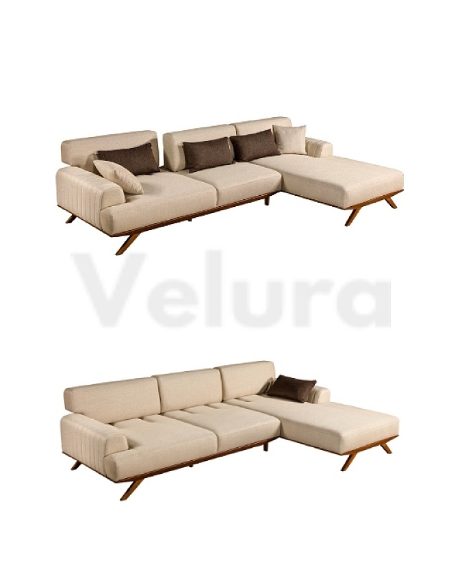 Geniş L koltuk – yataklı Fern köşe takımı