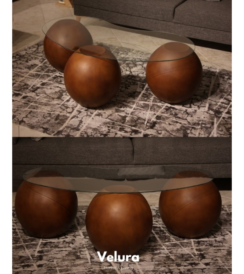 41 cm Ceviz Sehpa - Şeffaf Cam 41 cm Ceviz Sehpa - Şeffaf Cam