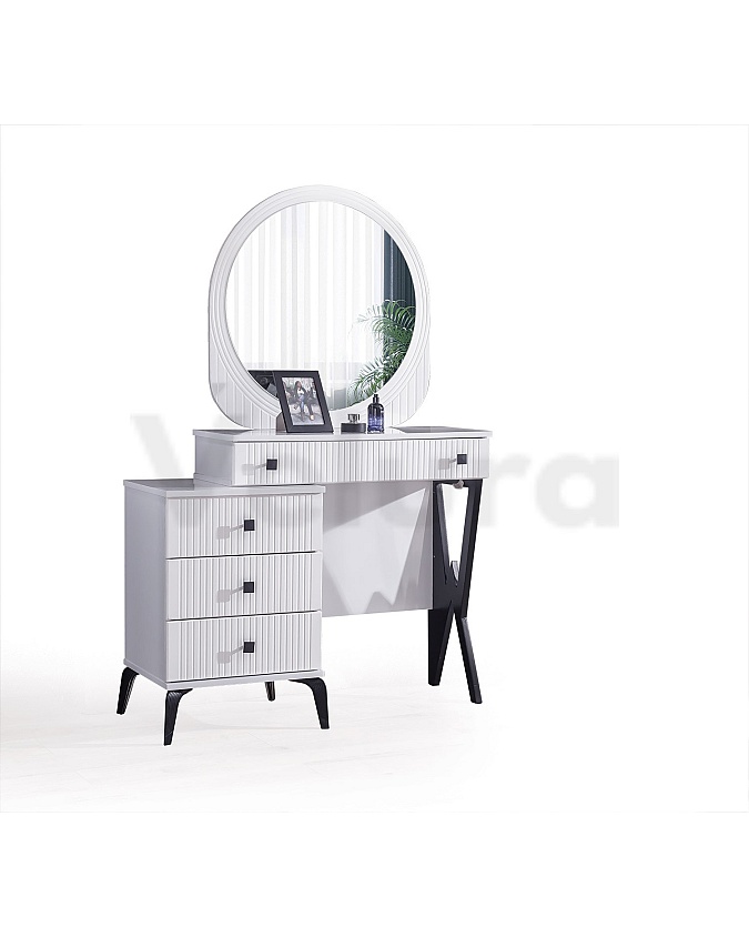 Minimalist Beyaz Şifonyer Siyah ayaklı beyaz şifonyer