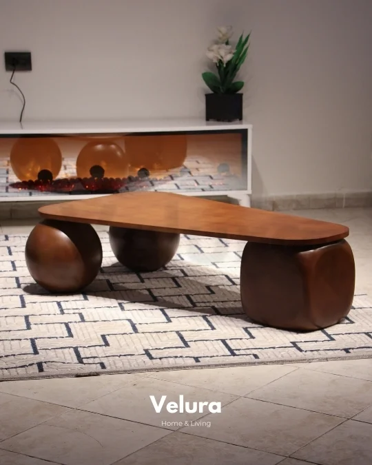 Zaro Düz Ceviz Sehpa - Üçgen Ceviz Mdf