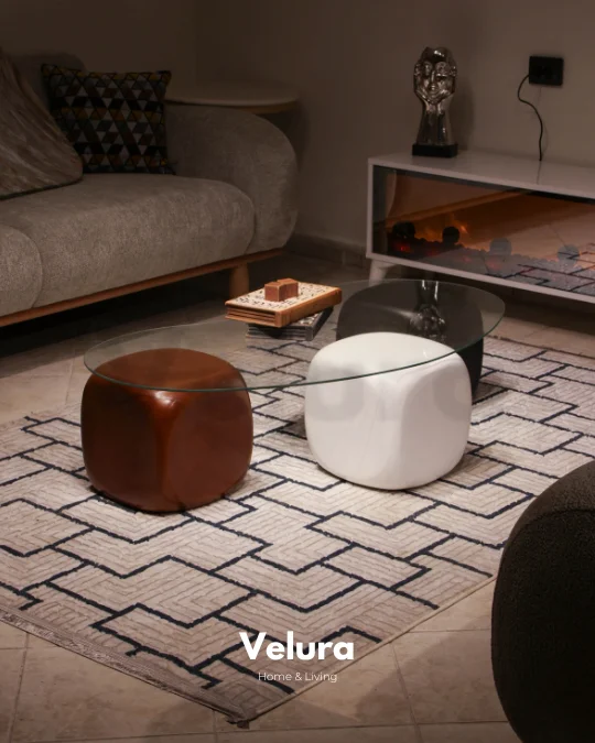 Zarte Rengarenk Sehpa - Şeffaf Cam